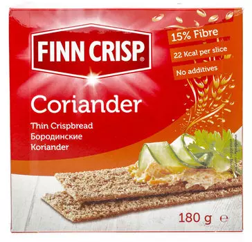 Сухарики Finn Crisp Бородинские с кориандром 180г