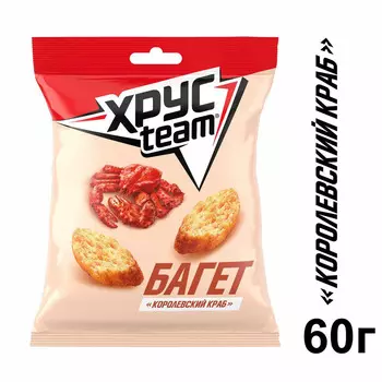Сухарики Хрусteam Багет королевский краб 60г