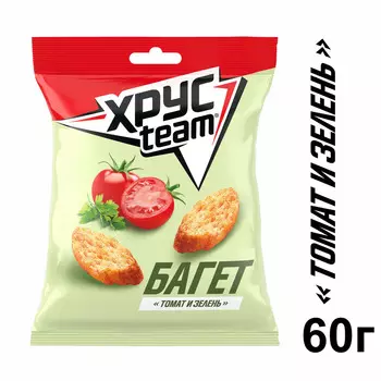 Сухарики Хрусteam Багет томат/зелень 60г