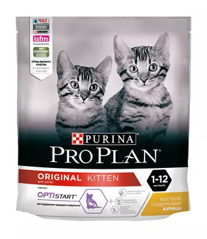 Сухой корм Pro Plan Original Kitten Optistart для котят, беременных и кормящих кошек Курица, 400г
