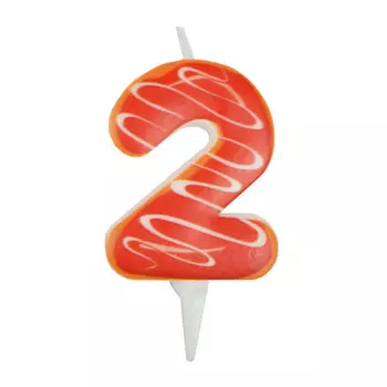 Свеча цифра 2 пончик 6см