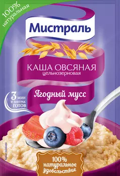 СЗМЖ Каша овсяная Мистраль ягодный мусс 40г