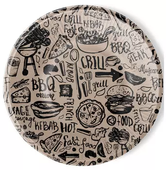 Тарелки бумажные Крафт, 6 шт 18 см