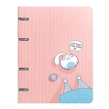 Тетрадь общая 163х212 мм 120л клетка, кольцевой механизм, картон