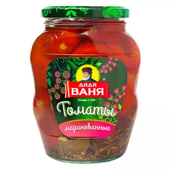 Томаты Дядя Ваня маринованные красные/бурые 680г