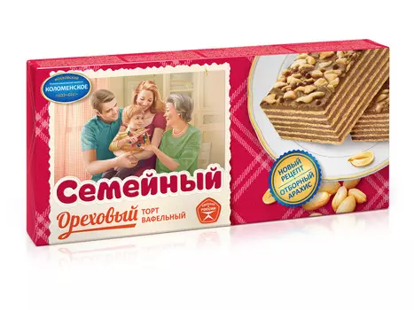 Торт вафельный Семейный ореховый 230г