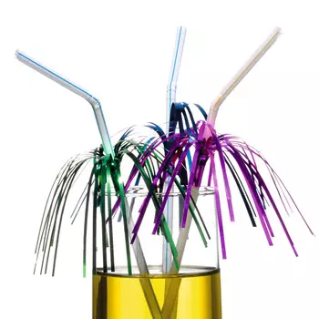 Трубочки для коктейля 24см 10шт с фольгой
