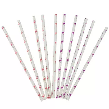 Трубочки для коктейля фламинго 12шт