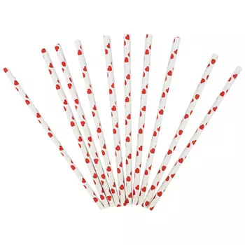 Трубочки для коктейля сердечки 12шт