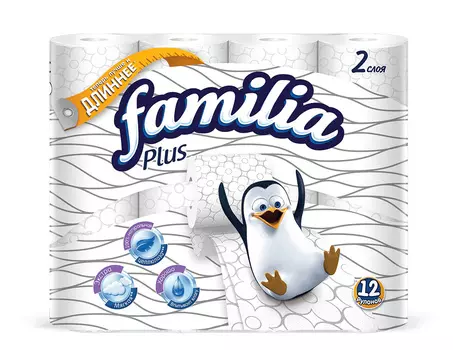 Туалетная бумага Familia Plus белая 2сл 12шт