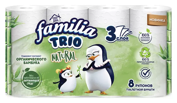 Туалетная бумага Familia Trio 3сл 8рул