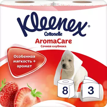 Туалетная бумага Kleenex клубника 3сл 8рул