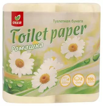 Туалетная бумага ОКЕЙ 2сл 4рул Ромашка