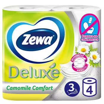 Туалетная бумага Zewa Deluxе Ромашка 3сл 4рул