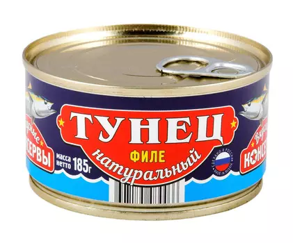 Тунец Вкусные Консервы Филе натур 185г ключ 24б/к