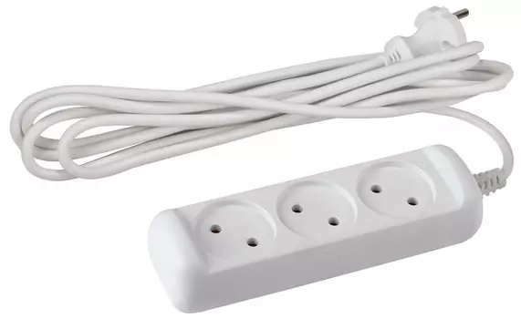 Удлинитель Эра UX(6)-3-3m без зазeмл, 2х0,75мм2 пвс 3гн 3м