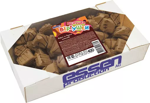 Вафли Вертушки-Веснушки со вкусом шоколада 400г Эссен