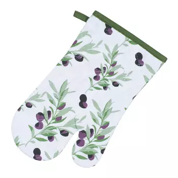 Варежка-прихватка Маслины рогожка набивная 18х30