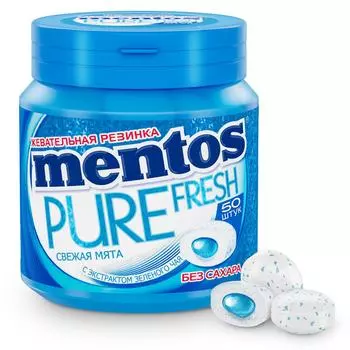 Жев.резинка Mentos Pure fresh Мята банка 100г
