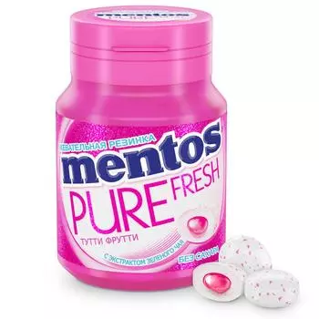 Жев.резинка Mentos Pure fresh Тутти фрутти банка 54г