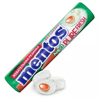 Жев.резинка Mentos Pure fruit арбуз 15,5г