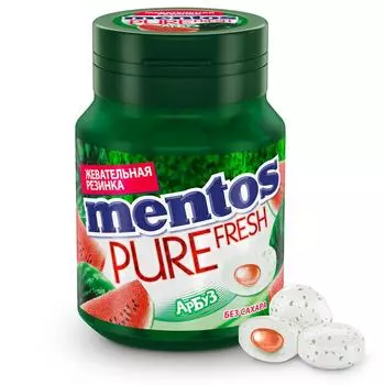 Жев.резинка Mentos Pure fruit арбуз 54г