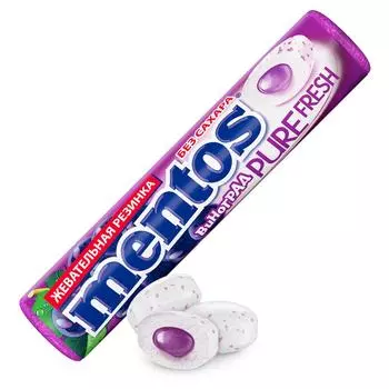 Жев.резинка Mentos Pure fruit виноград 15,5г