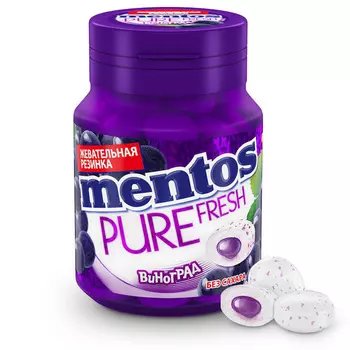 Жев.резинка Mentos Pure fruit виноград 54г