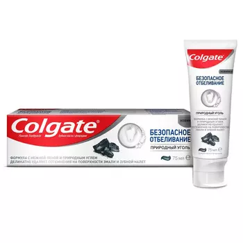 Зубная паста Colgate безопасное отбеливание уголь 75мл