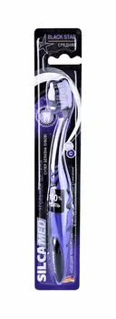 Зубная щетка Silca Black Star средней жесткости
