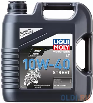 1243 LiquiMoly НС-синт. мот.масло д/4-т.мотоц. Motorbike 4T Street 10W-40 SN Plus MA2 (4л)