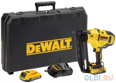 18.0 В XR бесщеточный шпилькозабиватель,DeWalt DCN660D2-QW наклон обоймы 20°, шпилька 32-63 мм, 16Ga