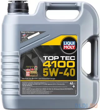 2195 LiquiMoly НС-синт. мот.масло Top Tec 4100 5W-40 SN C3 (4л)