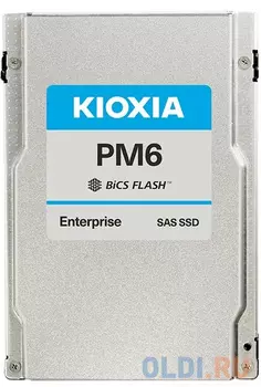 2.5" 1600GB KIOXIA PM6-M Enterprise SSD KPM61MUG1T60 SAS 24Gb/s, 4150/2450, IOPS 595/452K, MTBF 2.5M, TLC, 10DWPD, 15mm