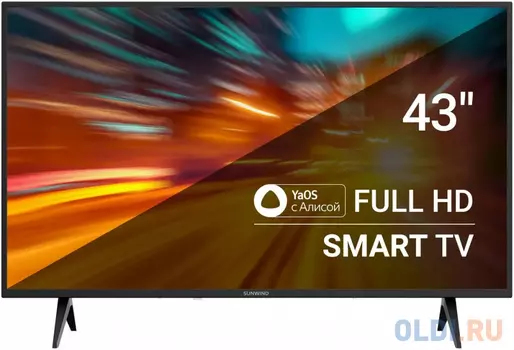 43" Телевизор SunWind SUN-LED43XS301, FULL HD, черный, СМАРТ ТВ, Яндекс.ТВ