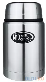 500V-NTS Термос BIOSTAL с широкой горловиной, суповой, цвет "ВОРОНЕНАЯ СТАЛЬ", 0.5 л. С ЛОЖКОЙ