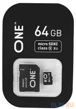 64GB карта памяти ONE MicroSDXC UHS-I Class 10 80/40 MB/s + SD adapter