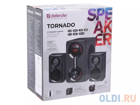 Колонки DEFENDER Tornado 2.1 60Вт, Bluetooth, FM/MP3/SD/USB