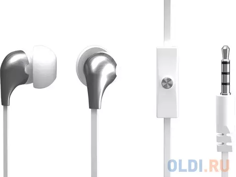 Наушники Ritmix RH-128M White (Металл корпус, рег. громкост.20-20 КГц,Сопротивление: 16 Ом,амбушюры,пульт,Кабель:1,2)