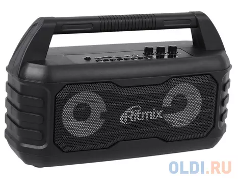 Колонки RITMIX SP-610B Black 1.0(2канала),6Вт,MP3, WMA, APE Normal, WAV,Bluetooth5,0,2000 мА·ч,подсветка