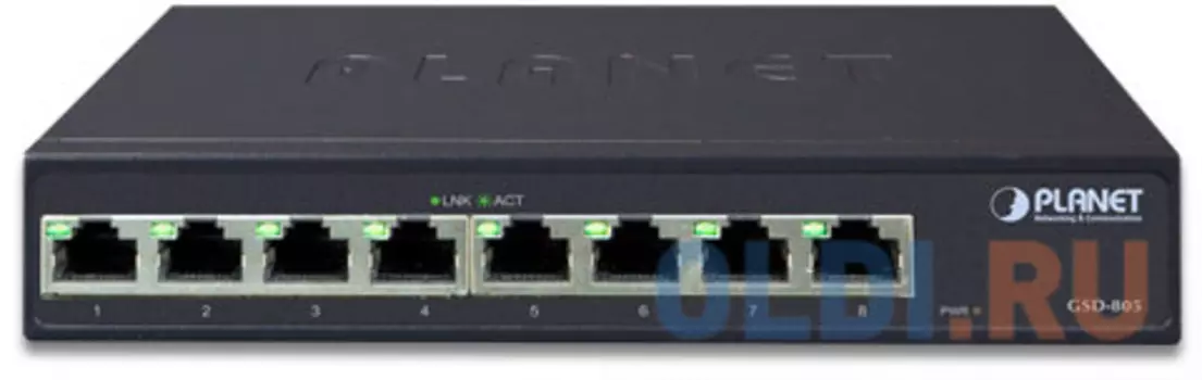8-Port 1000Base-T Desktop Gigabit Ethernet Switch - Internal Power