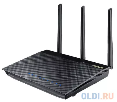 Маршрутизатор ASUS RT-AC66U Двухдиапазонный маршрутизатор AC1750, Gigabit LANx4, USB 2.0 x 2 3G/4G/Printer server