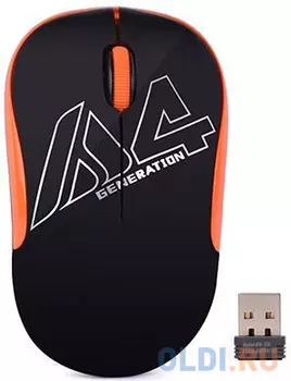 A4Tech V-Track G3-300N black/orange optical (1000dpi) cordless USB [1146011]