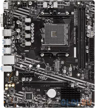A520M PRO-VH ,mATX, Socket AM4, AMD® A520, 2xDDR4-4600, HDMI+VGA, 1xPCI-Ex16x, 1xPCI-Ex1x, 4xSATA3(RAID 0/1/10), 1xM.2, 8 Ch Audio, GLan, (2+4)xUSB2.0