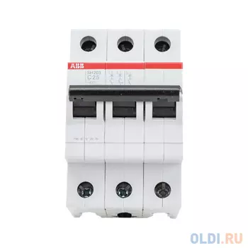 ABB Автоматический выключатель трехполюсный c 25а 6ка sh203 2CDS213001R0254