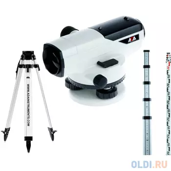 ADA КОМПЛЕКТ Нивелир оптический PROF X32 + Рейка нивелирная телескопическая STAFF 5 + Штатив алюминевый на клипсах Light А00119_К2