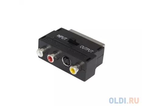 Адаптер Buro BSP005 Scart(m) In/Out-S-video(f)+3xRCA(f) черный