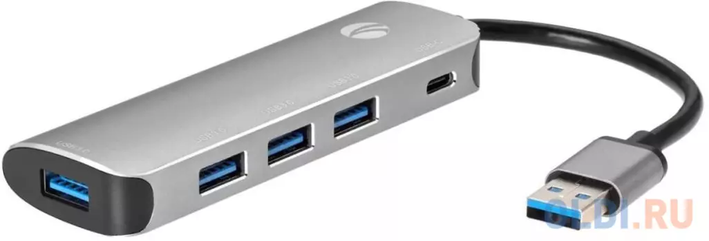 Адаптер концентратор USB 3.1 Type-A --> 4 USB3.0 Alum Shell HUB+ PD, VCOM 