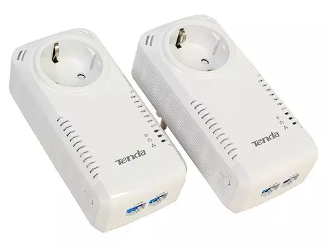 Адаптер PowerLine Tenda P1002P KIT 1000Mbps комплект адаптеров PowerLine c Wi-Fi, 2 LAN