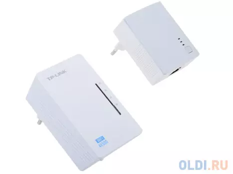Адаптер TP-Link TL-WPA4220KIT AV500/AV600 Комплект адаптеров Powerline с функцией усилителя беспроводного сигнала, скорость до 300 Мбит/с